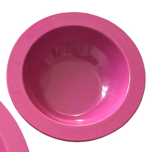 Pottery Barn Kids Hot Pink Melamine Plate - Bowl - 3pc Flatware Set - Picture 4 of 6